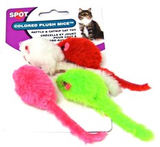 Spot Colored Plush Mice Cat Toys - £22.74 GBP