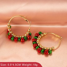 8Seasons Christmas Tree Snowflake Wreath Bell  Hoop Earrings Women Multicolor Xm - £7.08 GBP