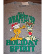 Vintage Style GARFIELD ODIE All Wrapped Up CHRISTMAS T-Shirt SMALL NEW w... - $19.80