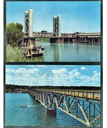 2 1960s Bridge POSTCARDS Tower Sacramento CA Upside-Down Ozarks MO Vintage - €8,86 EUR
