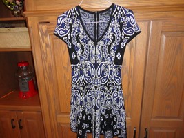 Etcetera Blue &amp; Black &amp; White Viscose &amp; Polyamide Sweater Dress Womens X... - £22.92 GBP