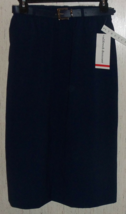 Nwt Womens Alfred Dunner Stretch Navy Blue Skirt W/ Belt Size 8 - £22.74 GBP