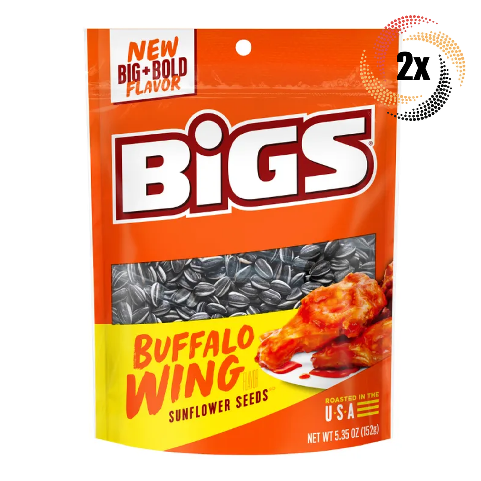2x Bags | Bigs Buffalo Wing Flavor Sunflower Seed Bags 5.35oz Big &amp; Bold... - $17.70
