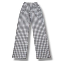 Brandy Melville Pants One Size W22&quot;L29.5&quot; Elastic Waist Straight Leg Pants Plaid - £21.51 GBP