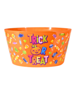 Trick or Treat Way To Celebrate Halloween Candy Plastic Bowl - Orange - £6.63 GBP