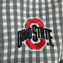 Antigua Men&#39;s Plaid Ohio State Button Down Shirt Size XL Gray Long Sleeved - £18.13 GBP