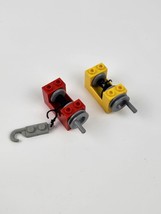 Vintage Lego Land Yellow Castle 375/6075 Winch Part Plus Red Winch w/ Hook #377 - £18.98 GBP