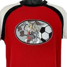Wile E Coyote Soccer Vintage 90s T Shirt Medium Looney Tunes Mens Red - £21.96 GBP