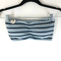 Lucky Brand Womens Seamless Bandeau Tube Top Bralette Ribbed Striped Blue L - $14.49