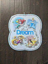 13&quot; Disney princess DARE TO DREAM 3d cutout USA STEEL plate display ad Sign - £55.32 GBP