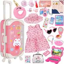 XFBB Doll Suitcase Travel Set 18 inch Doll Clothes and Accessories - 26 Pcs T... - $34.61