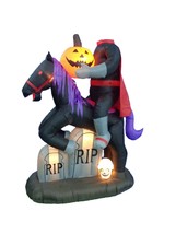 6.7 Foot Tall Halloween Inflatable Headless Horse Pumpkin Yard Decoration Blowup - £106.77 GBP