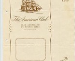 The American Club Menu Club Americano De Buenos Aires Argentina 1946 - $17.82