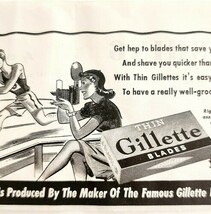 Gillette Thin Shaving Razor Blades 1940 Advertisement Beauty Hair Care D... - $19.99