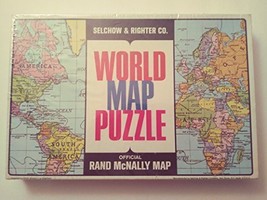 Vintage Rand McNally World Map Puzzle #517 21&quot; X14&quot; Brand New Factory Sealed - £39.73 GBP