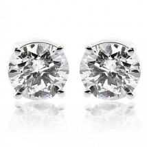 Authenticity Guarantee 
14k White Gold 1.70 Carat Round Cut Diamond Stud F-g/... - £3,085.52 GBP