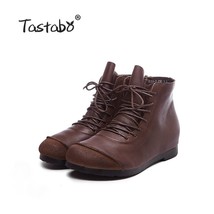 Tastabo Genuine Leather Ankle Boots Velvet Handmade Lady Soft bottom shoes Every - £81.46 GBP