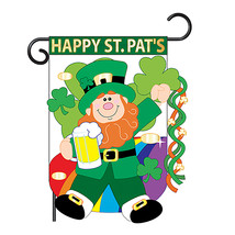 Happy St. Pat's - Applique Decorative Garden Flag - G152019-P2 - $19.97