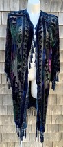 Blue Violet&amp;Green Mucha Vintage Style Velvet ArtDeco Lady Bohemian DeLux... - $299.99