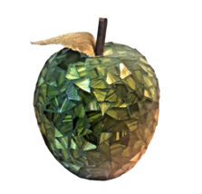 Green Glass Mosaic Apple Teacher Home Decor 4.75&quot; Shiny - £17.92 GBP