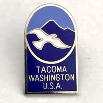 Tacoma Washington USA Small Pin Vintage Enamel Seagull Mountain Water - £7.76 GBP