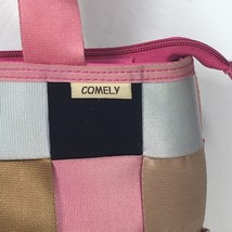 Comely Seatbelt Shoulder Bag Purse Multi-colored Pink Trim - $24.00