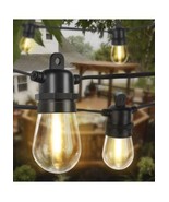 48FT Outdoor String Lights Patio Lights 15 LED S14 Bulb IP65 Waterproof NEW - $14.84