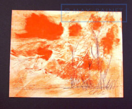 Abstract Landscape w Wind = Original ART Charcoal DRAWING = Cathy Peterson 2002 - £104.41 GBP