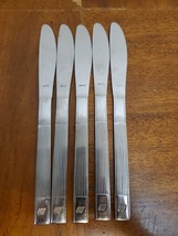 United Airlines Stainless Steel Lot Of (5) Knives By Abco Flatware Vintage - $15.95