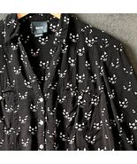Maeve Anthropologie Clever Cat Print Long Sleeve Top Black Rayon-Women&#39;s... - €28,51 EUR