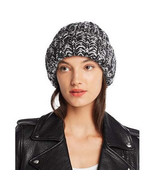 Aqua Marled Rib-Knit Beanie, Black/Ivory-Size OS - $563.81 MXN