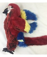 FOLKMANIS PUPPETS RED SCARLET MACAW BIRD STUFFED ANIMAL PLUSH TOY HAND 15” - $565.28 MXN