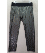 Tahari Leggings Women XL Gray Blue Zebra Print Metallic Elastic Waist Sk... - $430.76 MXN