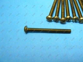 Southern #10-24 x 2&quot; Slotted Round Head Brass Machine Screw Vintage USA QTY 100 - £36.15 GBP