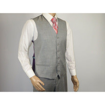 Mens Three Piece Suit Vested VITALI Soft Fabric With Sheen M3090 Stone Gray 3pc image 9