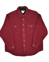 Smith &amp; Hawken Wool Flannel Shirt Jacket Mens L Red Button Up Outdoor Hunting - £42.33 GBP
