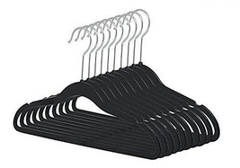 New Petite 14.5" SlimLine Shirt/Pant Hangers Black (pk 20) No Finish - $23.17