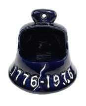 Ungemach Inc UPCO pottery Blue Liberty Bell Planter Bi-centennial USA - £31.64 GBP