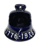 Ungemach Inc UPCO pottery Blue Liberty Bell Planter Bi-centennial USA - $39.59