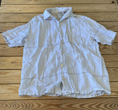 Tommy Bahama Men’s Short Sleeve Button Up Linen Shirt Size M White T2 - £12.38 GBP