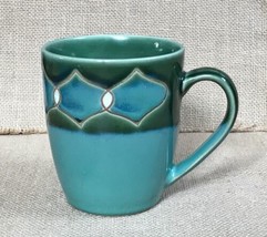 Pier 1 Prussia Green Blue Stoneware Coffee Mug Cup Replacement Minimalist - $8.91