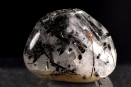 Mystirious Black rutile pocket stone   deflacts nagativity cleans aura,#6296 - £10.98 GBP