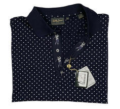 NEW Bobby Jones Collection Golf Shirt  XL  Navy With White Polka Dots  I... - £93.96 GBP