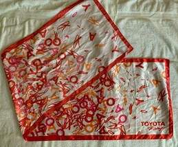 Toyota Scarf 100% Polyester 16.75&quot; by 61&quot; Red Orange White Pink - $18.76