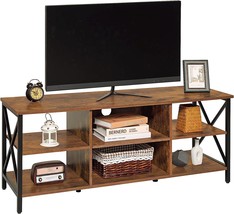 Weenfon Tv Stand For 55 Inch Tv, Vintage Home Media Entertainment, Rustic Brown. - £91.78 GBP