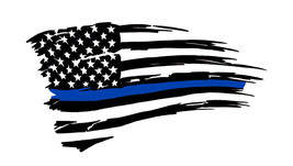 USA Flag Thin Blue Line Police LEO High Quality Decal Truck Car Cup Cooler ATV - £5.50 GBP+
