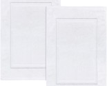Cotton Banded Bath Mats, White [Not A Bathroom Rug] 21 X 34 Inches, 100%... - $37.99