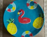 Zak Designs ~ Four (4) Melamine ~ Flamingo ~ Pool Design ~ 9&quot; Salad Plates - $29.92