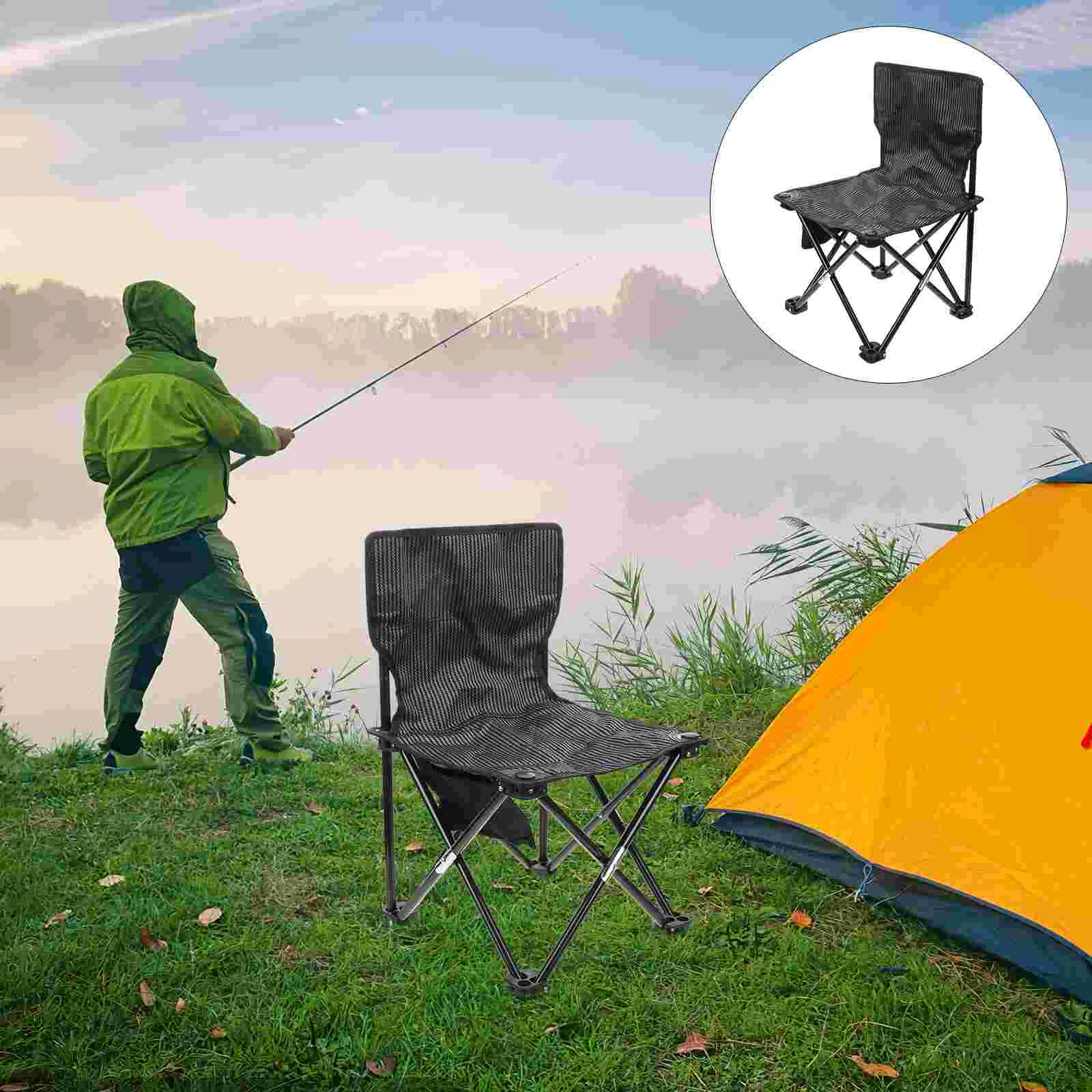 Folding Sauna Chair Camping Foldable Rocking Chairs Outdoor Hiking Stool Oxford - £25.61 GBP