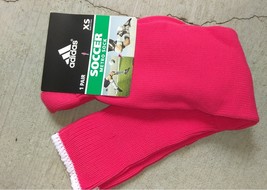 Adidas  Men&#39;s METRO SOCK Cushion Pink White Design Soccer Socks Sz XS - £11.18 GBP